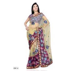 Bollywood Style Designer Tissue & Net Fabric Saree   5097 A