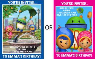 Team Umizoomi Birthday Party Invitations with Envelopes  
