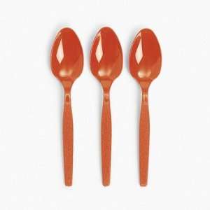  Plastic Orange Spoons   Tableware & Cutlery & Utensils 