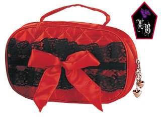 DEMONIA~Satin/Lace Cosmetic Bag~Red/Black~Gothic/Pin Up  