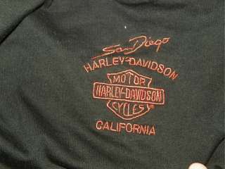 Harley Davidson San Diego CA LS Sweater Shirt Black Embroidered XXL 