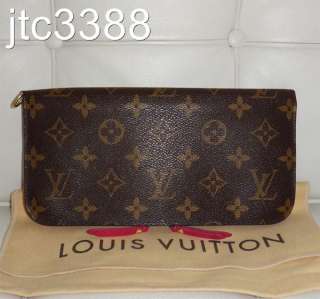   Louis Vuitton PINK Insolite Clutch Zippy Wallet Bag $695+TAX Free Ship