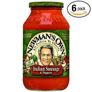 Newmans Own Past Sauce Sausage and Peppers, 24 Ounce (Pack of 6)