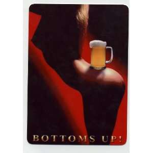  Bottoms Up METAL counter display sign   SEXY Beer 