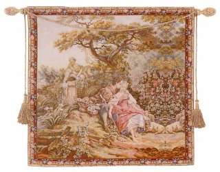 OLD WORLD EUROPEAN VINTAGE ANGELS WALL HANGING TAPESTRY  