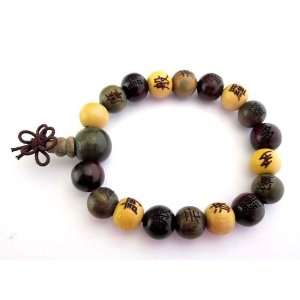   Buddhist 12mm Wood Beads Japa Mala Meditation Wrist Bracelet Jewelry