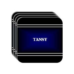 Personal Name Gift   TANSY Set of 4 Mini Mousepad Coasters (black 