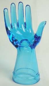Ice Blue Glass Hand Display Ring Necklace Jewelry Stand  