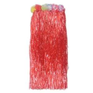   piece)Kids 31.5 Inch Long Adult Grass Skirt, Flowered Hula Skirt Red