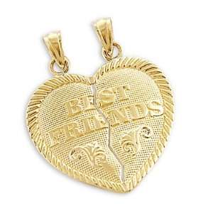    14k Yellow Gold Best Friends Breakable Charm Pendant Jewelry