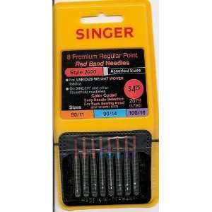  8 Singer Sewing Machine Needles   Red Band Assorted Sizes 