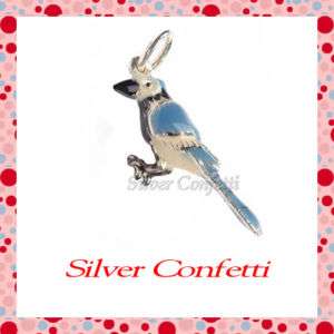 Sterling Silver BLUE JAY BIRD Cat Hater CHARM or PENDANT  