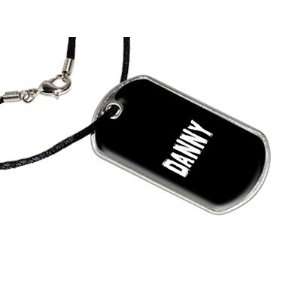  Danny   Name Military Dog Tag Black Satin Cord Necklace 