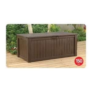  150 Gallon Deck Box for Storage and Sitting Patio, Lawn & Garden