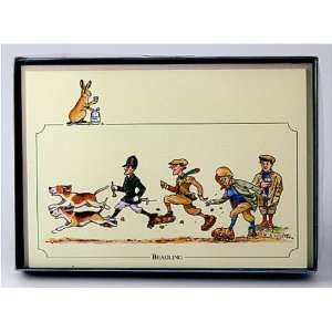  Beagling Equestrian Blank Boxed Note Cards   Imported From 