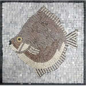  Fish Marble Mosaic Art ITFCAN61