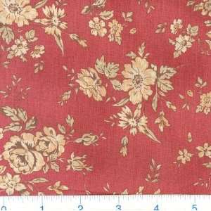  45 Wide Mary Rose Collection Floral Bouquet Dusty Red 