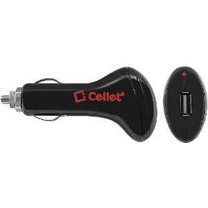 CELLET 1000mA USB CAR CHARGER ADAPTER FOR CELL PHONE iPOD iPHONE iPAD 