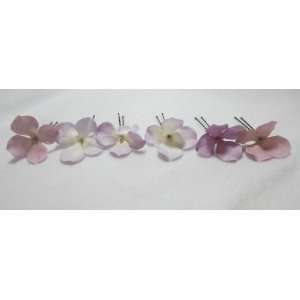  NEW Quality Light Purple Hydrangea Real Touch Flower Hair 
