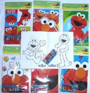 12 SESAME STREET Elmo Coloring Book & 48 pcs Crayon Set  