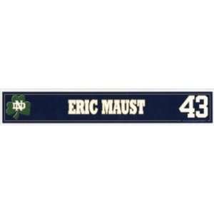  Eric Maust Notre Dame Game Used Locker Tag vs. Penn State 