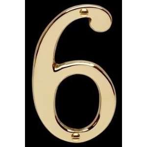  4 Solid Brass House numbers in Bright Brass Finish