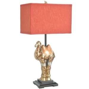    Embellished Camel Square Shade Table Lamp