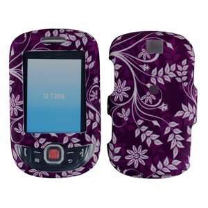   SMILE T359 Purple Flower Leaf Premium Designer Hard Protector Case