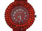 New Fashion Red Rose Silicone Band Silver Crystals Desi