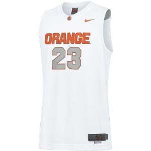   Syracuse Orange #23 White Twilled Basketball Jersey