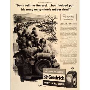  1944 Ad Goodrich Synthetic Rubber Tires Military WWII 