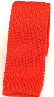 Mens Red Knitted Tie Solid Red Knitted Neck Tie  