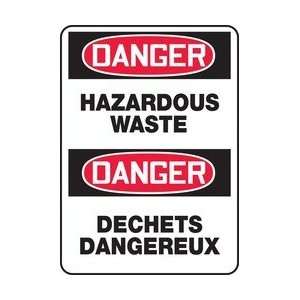  DANGER HAZARDOUS WASTE Sign   14 x 10 .040 Aluminum 