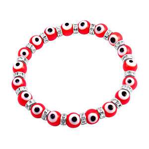 Evil Eye Bracelet CZ Swarovski Crystal Classic Red Md  