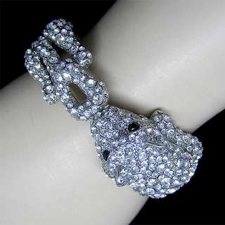 Mouse bracelet bangle cuff w Swarovski Crystal B294  