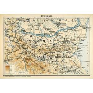   Roumelia Bucharest Thrace Map   Original Lithograph