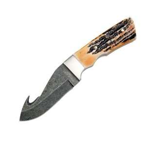  Bear & Sons Cutlery India Stag Guthook knife w/Sheath 