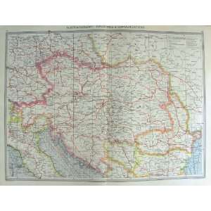    HARMSWORTH MAP 1906 AUSTRIA HUNGARY BOSNIA BUDAPEST