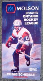 1982 83 BRANTFORD ALEXANDERS Schedule OHL Ontario Hockey League  