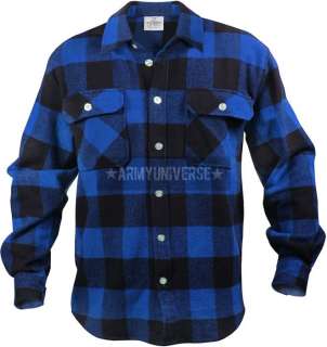 Blue Extra Heavyweight Brawny Plaid Flannel Shirt  
