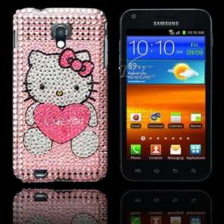 Bling Heart Kitty Back Hard Case Cover For Samsung Epic Touch 4G D710 