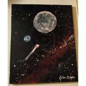   GALLERY PRESENTS AN OUTER SPACE MODERN ART PAINTING ENTITLED BULLSEYE