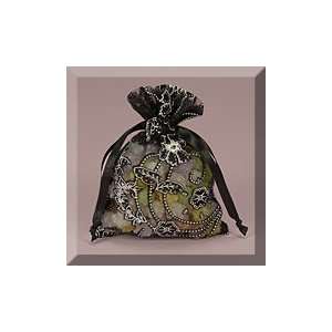    12ea   5 X 7 Black Faux Burnout Floral Bag