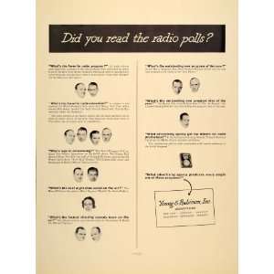 1937 Ad Radio Polls Surverys Young Rubicam Advertising   Original 