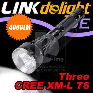 Super Bright 4000lm Lumen 3x CREE XML XM L T6 LED Flashlight Torch 5 