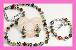 Brighton KALPANA Colorful Bead Long Necklace Bracelet Earring Set NWT 