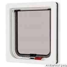 Pet mate cat flap white or brown lockable or magnetic  