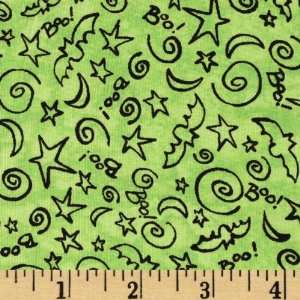  44 Wide Monster Masquerade Swirls Lime Fabric By The 