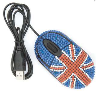 British Mouse   Jeweled Union Jack USB Mouse   Diamante  