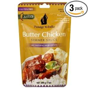 Passage to India Simmer Sauce, Butter Chicken, 7 Ounce (Pack of 3 